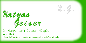 matyas geiser business card